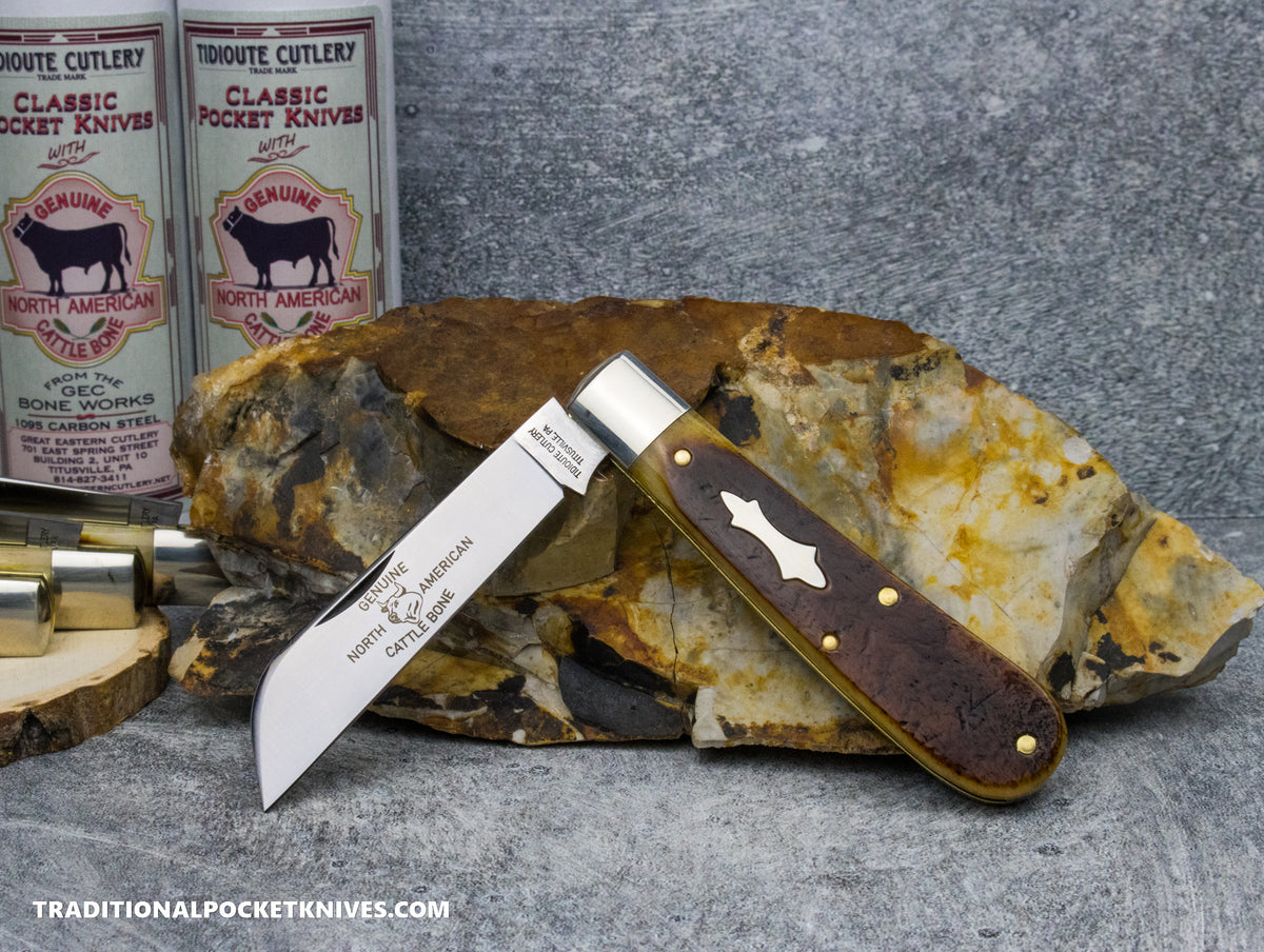 Great Eastern Cutlery #933124 Tidioute Cutlery Ram Foot Antique Yellow Natural Bone