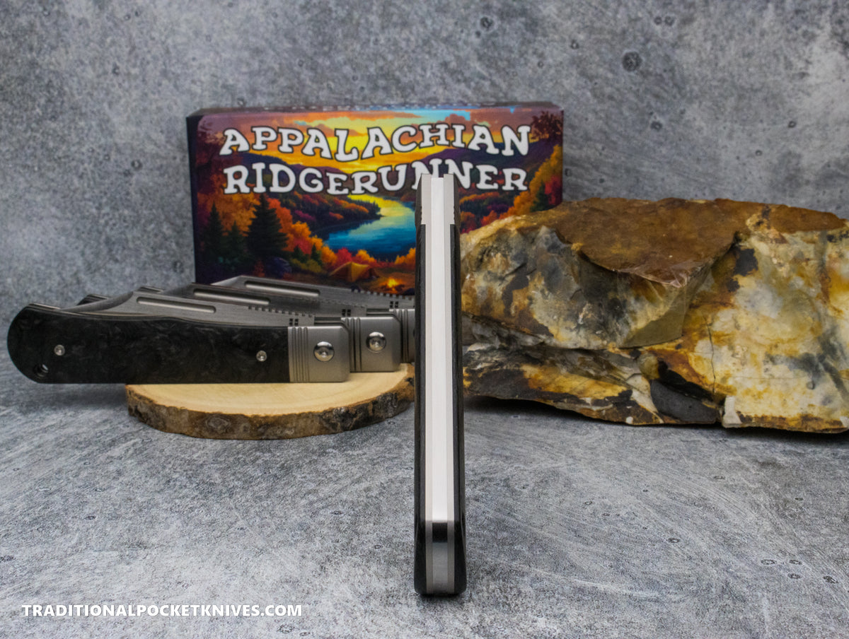 Appalachian Ridgerunner: Fat Carbon Dark Matter Glow - Clip Point S90V