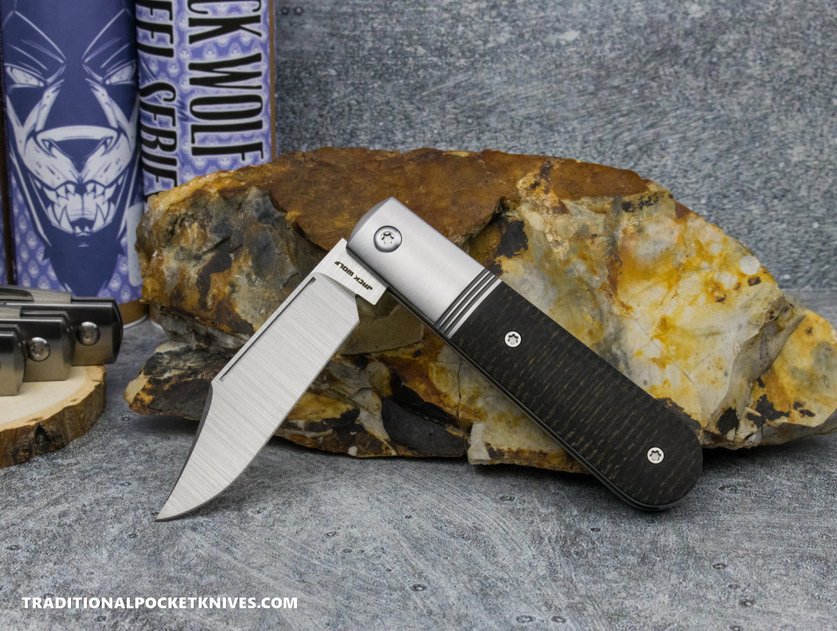 Jack Wolf Knives Big Bro Jack Black Burlap Micarta - Steel Series