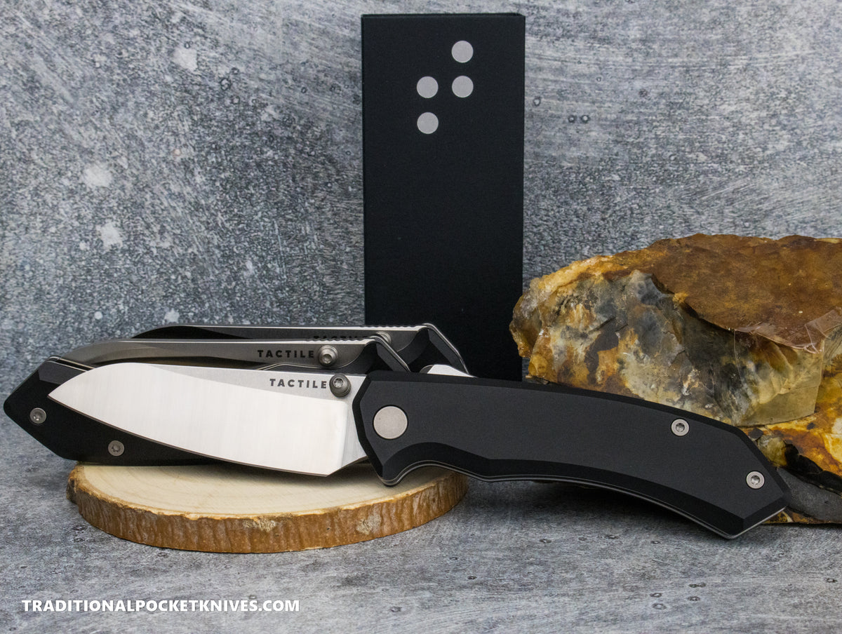 Tactile Knife Co. Chupacabra Black Aluminium Satin Magnacut Lynch Northwest Titanium Pocket Clip