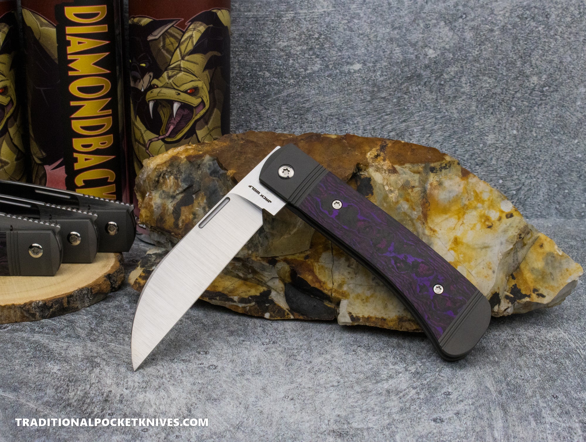 Jack Wolf Knives Diamondback Jack Fat Carbon Purple Haze