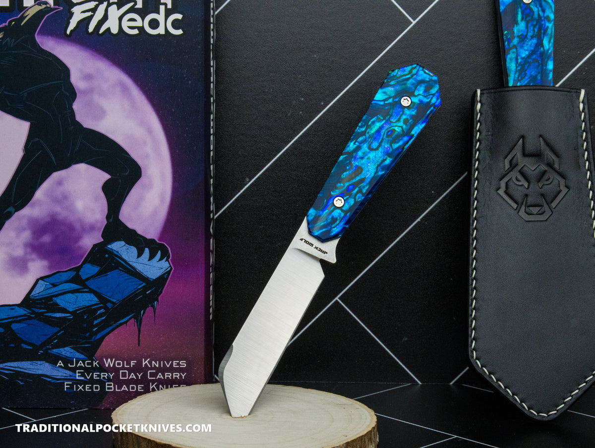 Jack Wolf Knives Exclusive Midnight FIXedc Blue Abalone