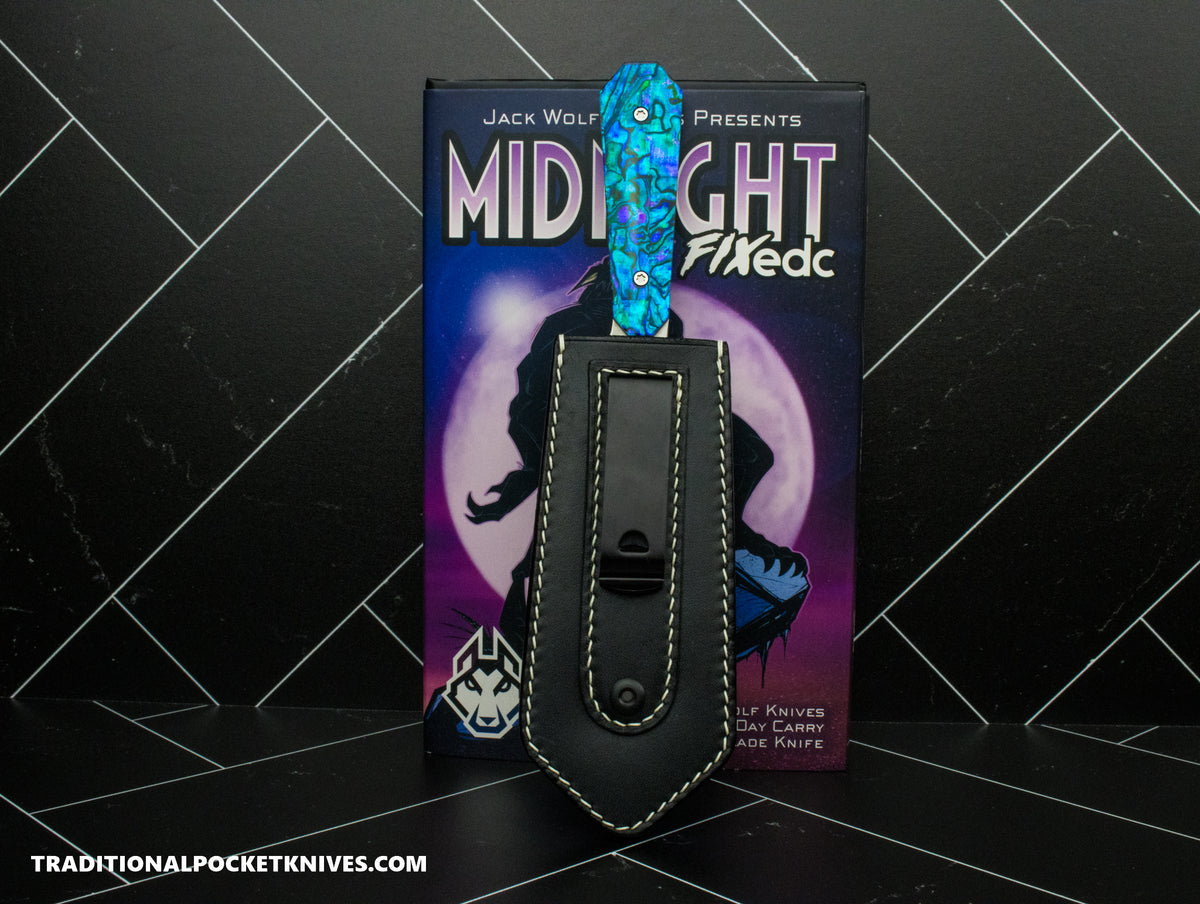 Jack Wolf Knives Exclusive Midnight FIXedc Blue Abalone