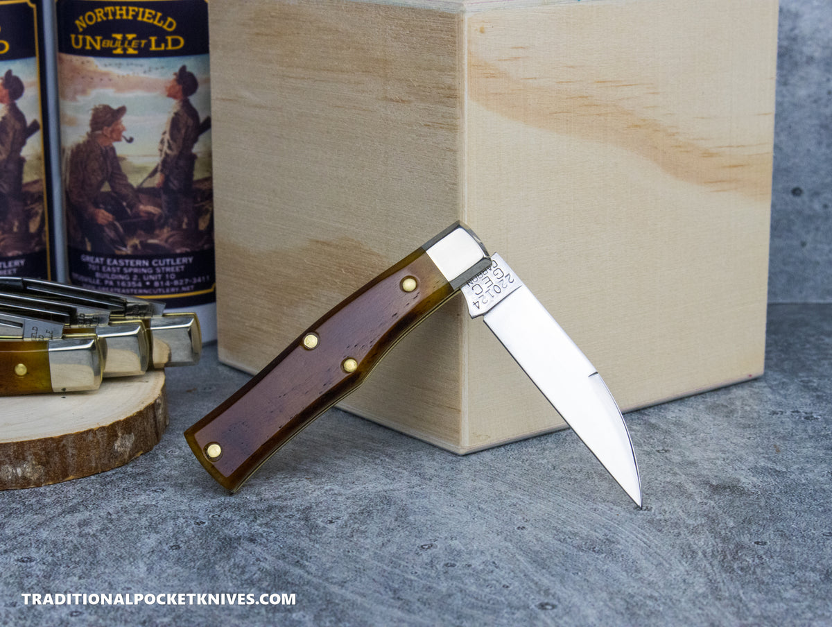 Great Eastern Cutlery #220124 Northfield UNXLD Magnum Antique Autumn Smooth Bone