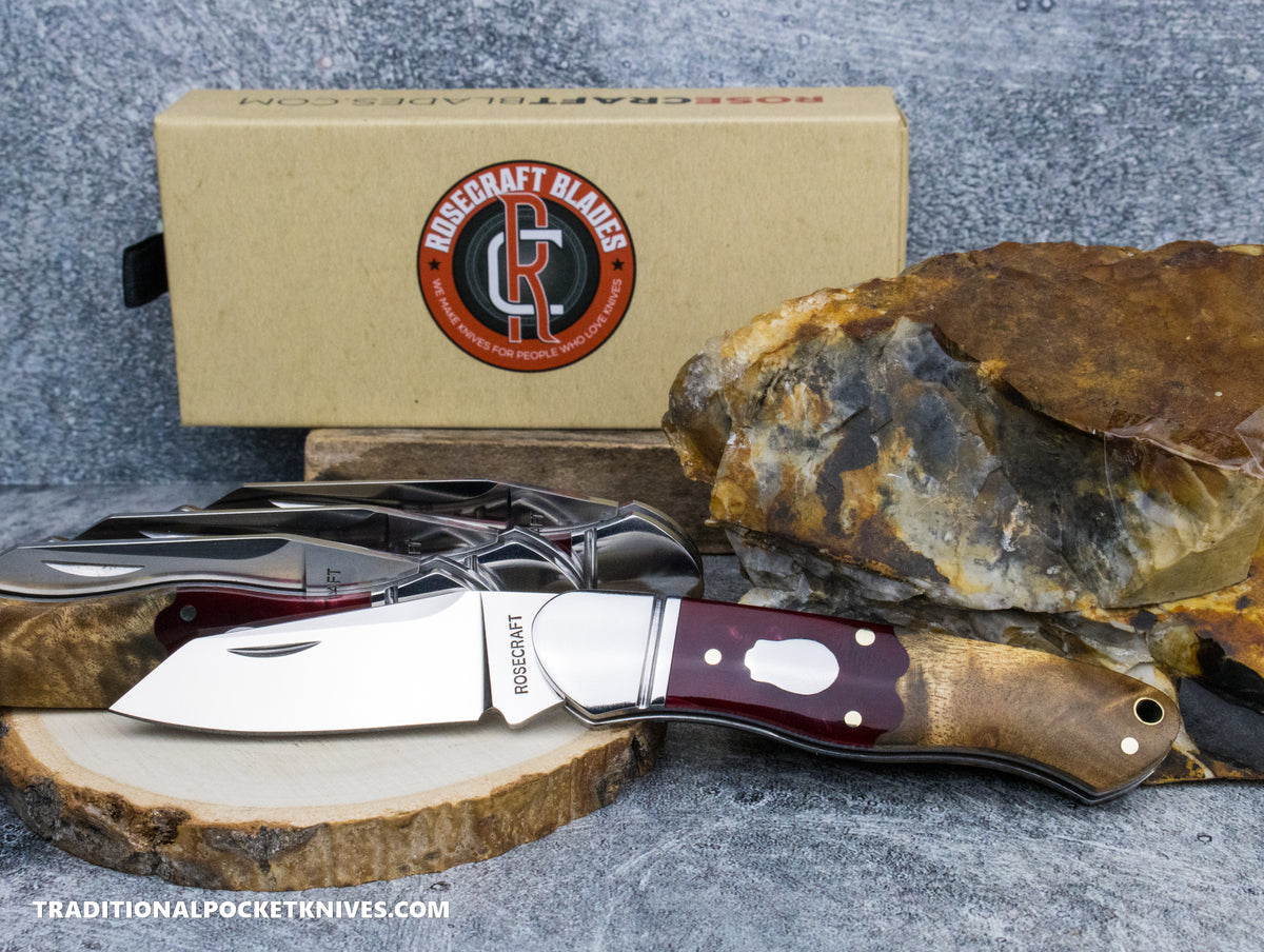 RoseCraft Blades Ocoee River Kayak Red Resin Burl (RCT009-RW)