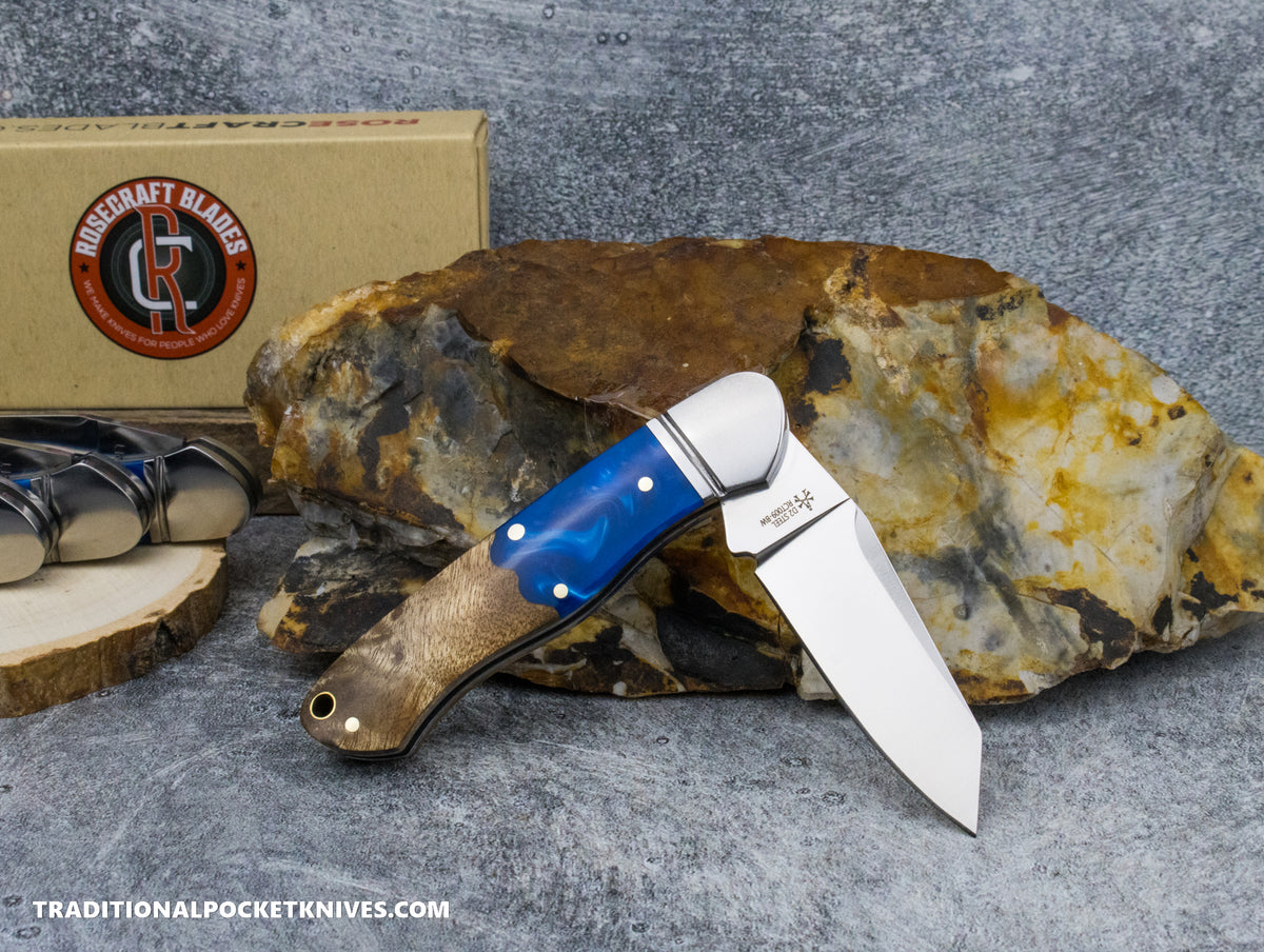 RoseCraft Blades Ocoee River Kayak Blue Resin Burl (RCT009-BW)