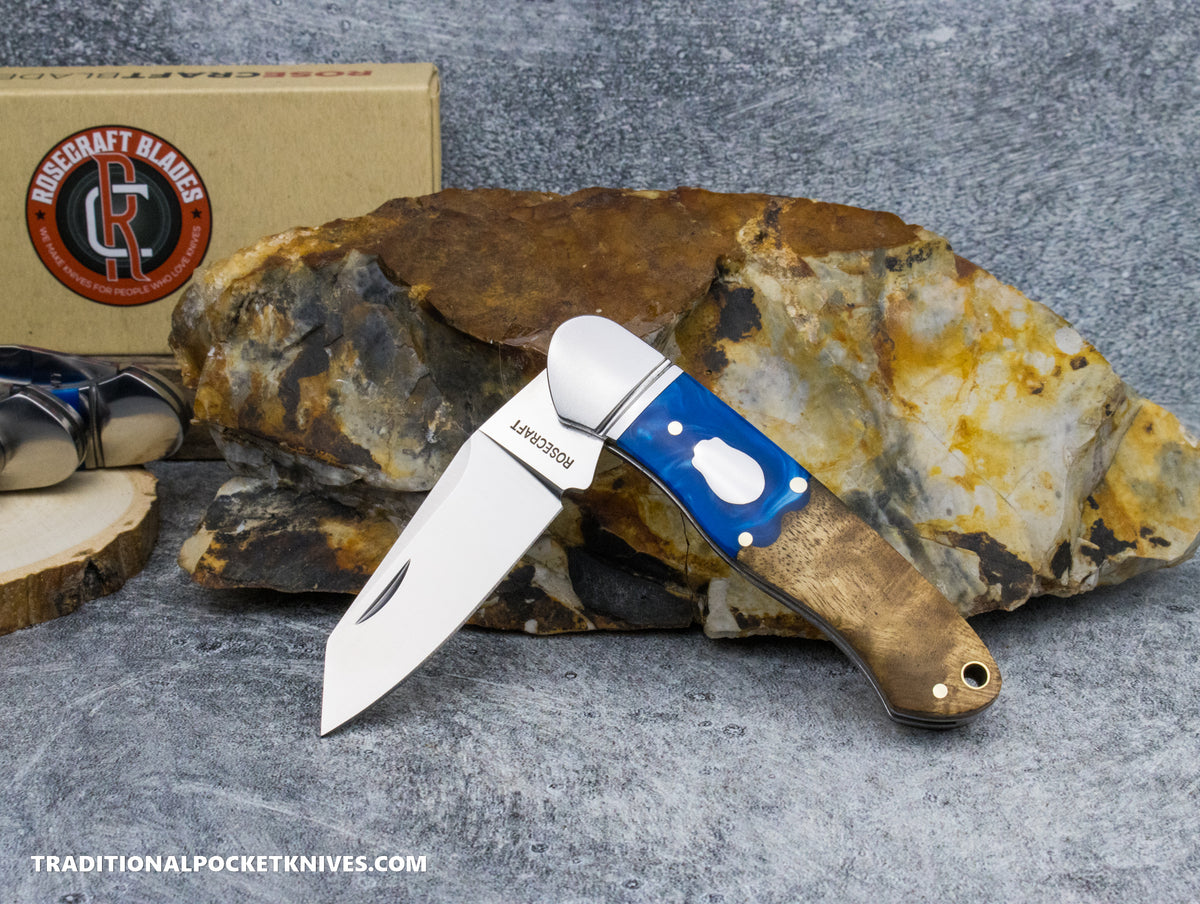 RoseCraft Blades Ocoee River Kayak Blue Resin Burl (RCT009-BW)