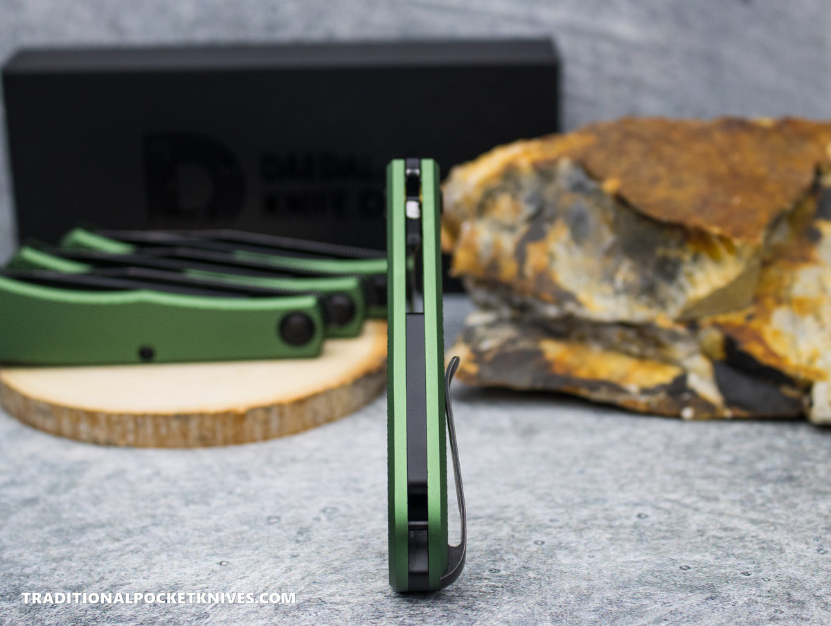 Daedalus Knife Co. &quot;The Lab&quot; Checkered Green Anodized Aluminum