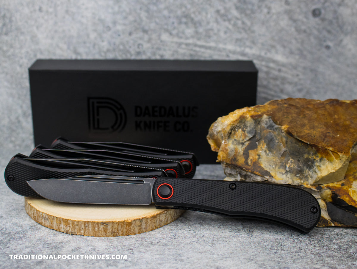 Daedalus Knife Co. &quot;The Lab&quot; Checkered Black Anodized Aluminum