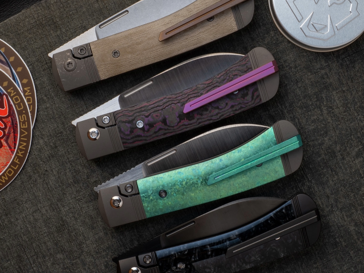 Jack Wolf Knives Diamondback Jack Green Linen Micarta Stonewash