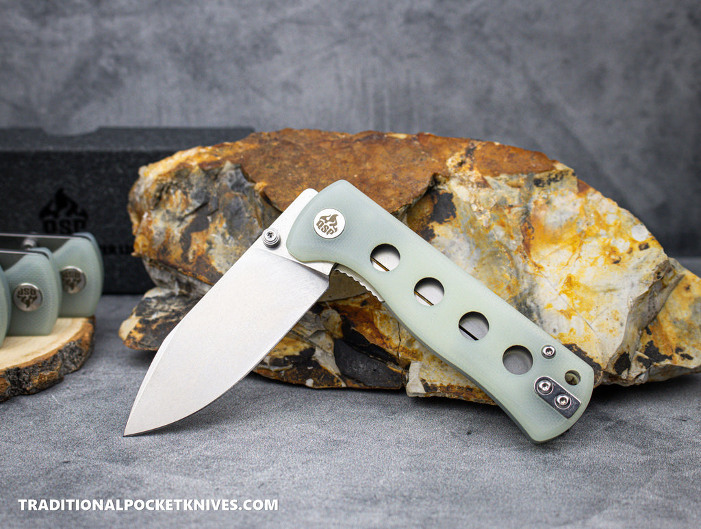 QSP Canary Folder Liner Lock Knife Purple G-10 (Stonewash)