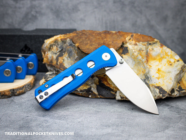 Qsp Canary Folding Knife Qs150-i1 Blue G10 Stonewashed 14c28n Steel - C 