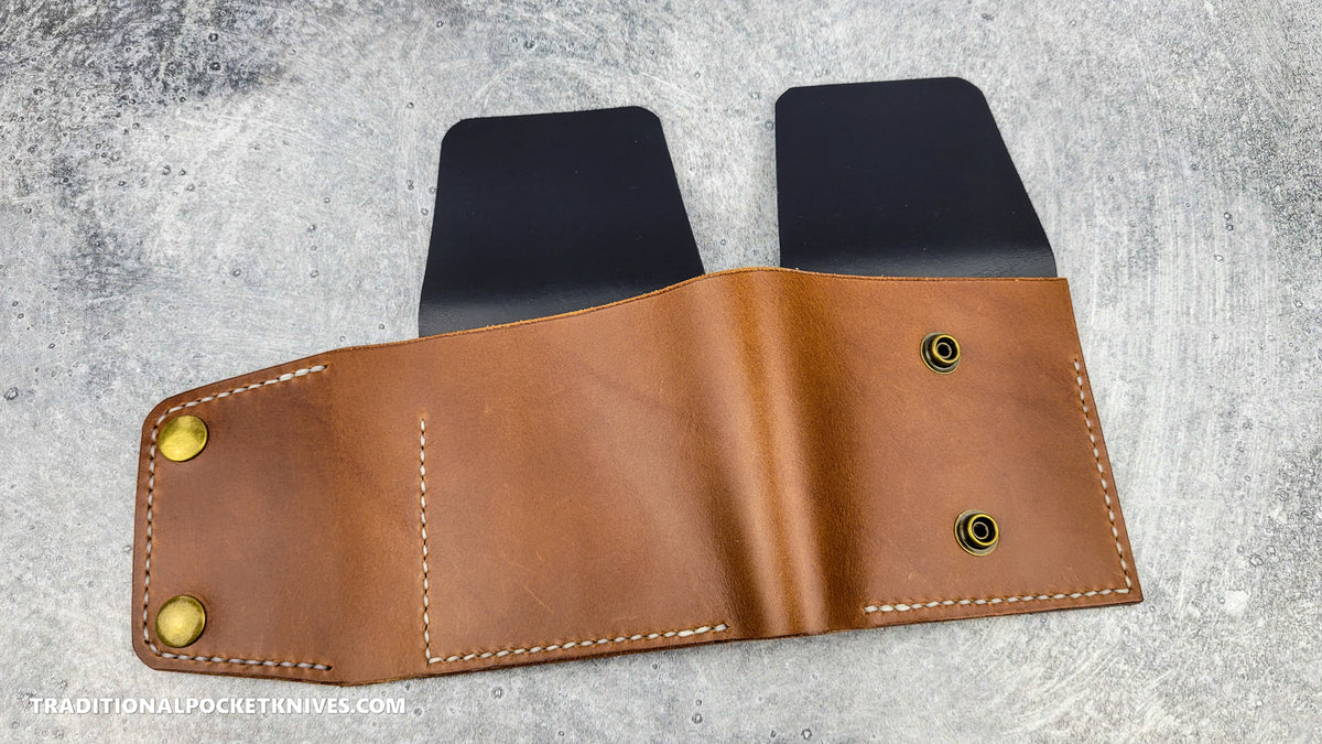 Sage Grouse Leather Cutler&#39;s Wallet &quot;Whiskey/Black&quot;