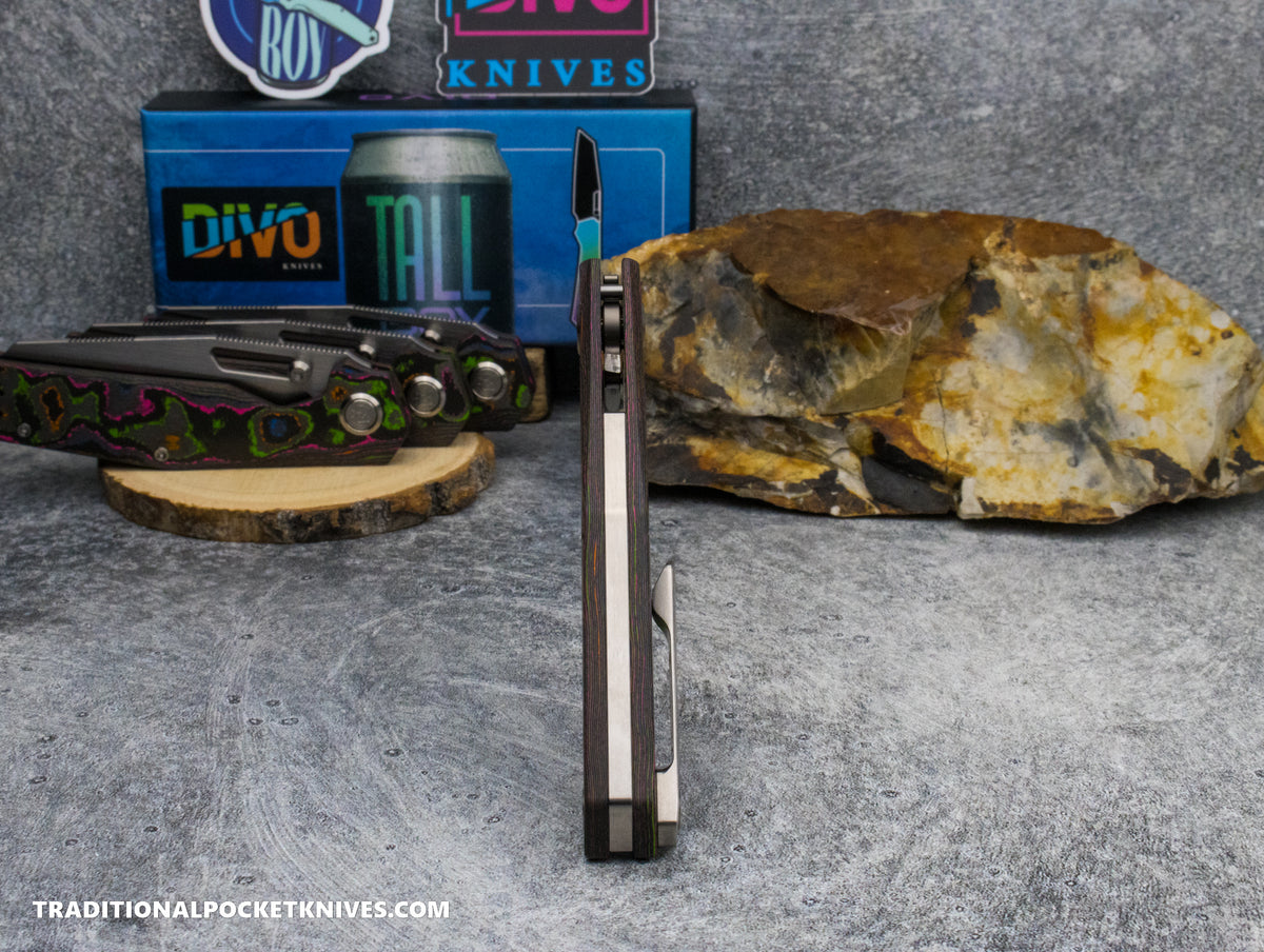 Divo Knives Exclusive Tall Boy Smooth CamoCarbon 80&#39;s S90V Satin