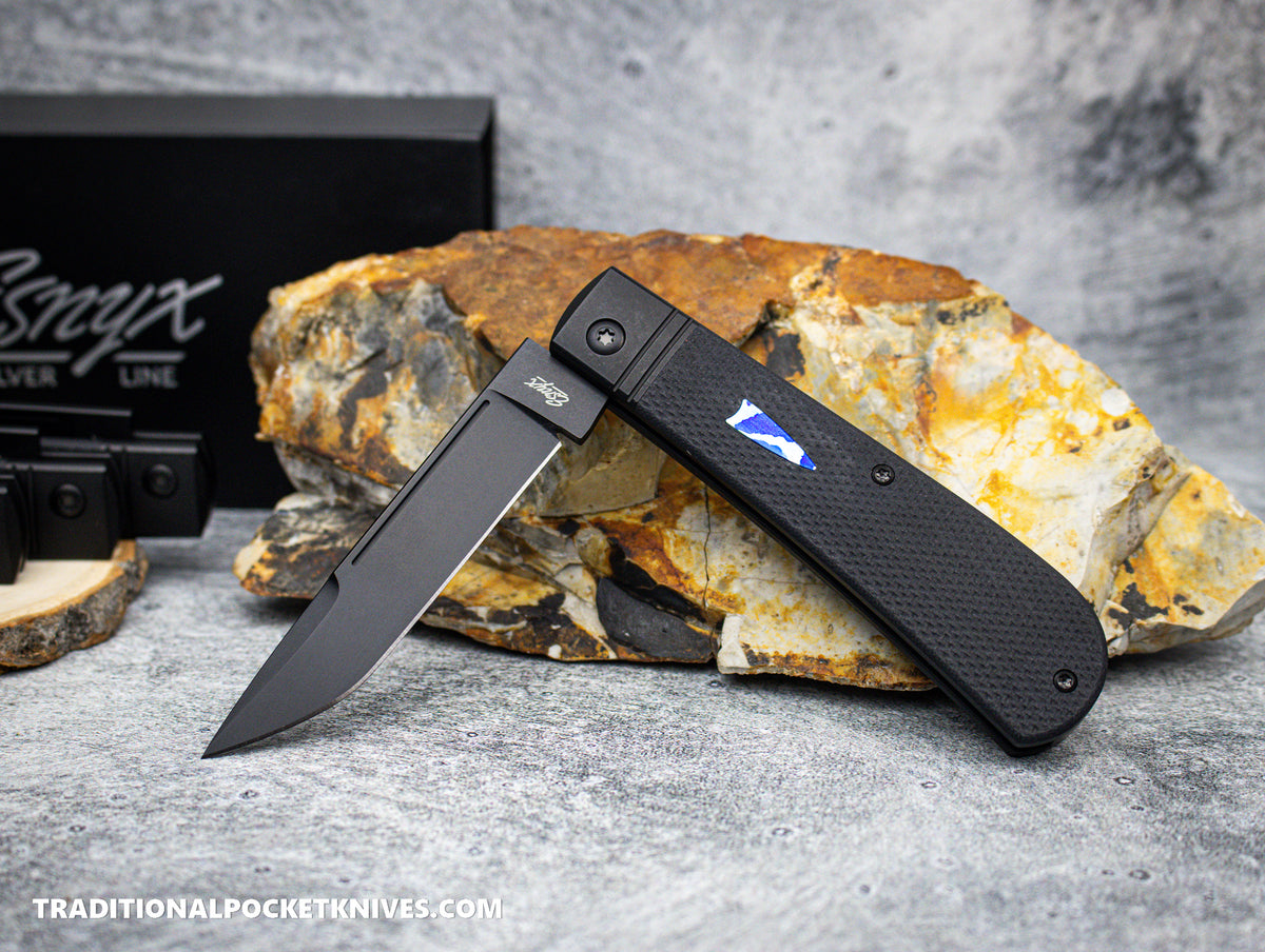 ESNYX Exclusive Silver Line Tarpon Slipjoint Black G10 Mokuti Tarpon Shield M390 (TARSJ-62)