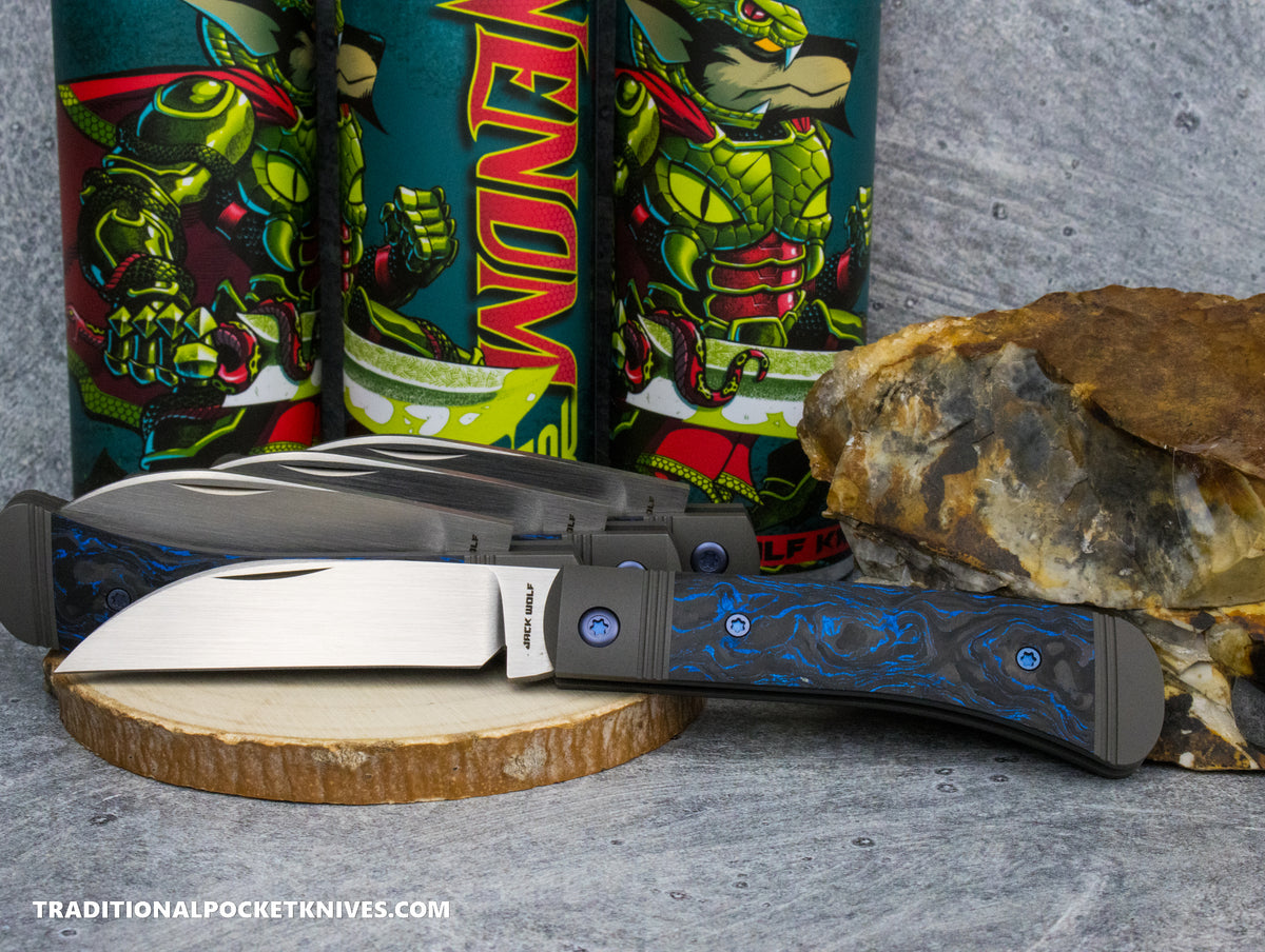 Jack Wolf Knives Venom Jack Blue Marble Carbon Fiber