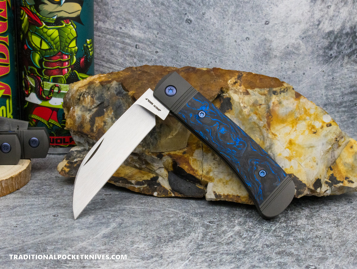 Jack Wolf Knives Venom Jack Blue Marble Carbon Fiber