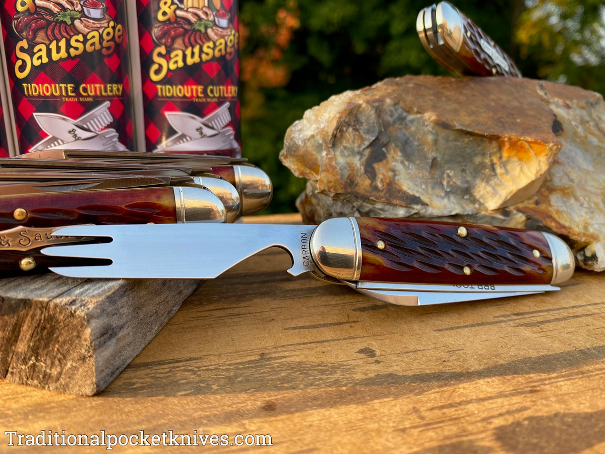 Great Eastern Cutlery #352320 Tidioute Cutlery Beer&amp;Sausage Bar Tool Knife Autumn Leaf Jigged Bone