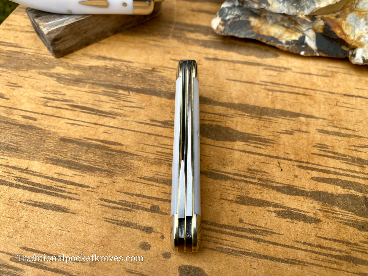 Great Eastern Cutlery #888222 Tidioute Cutlery Bayou Trapper Yeti Ivory Acrylic