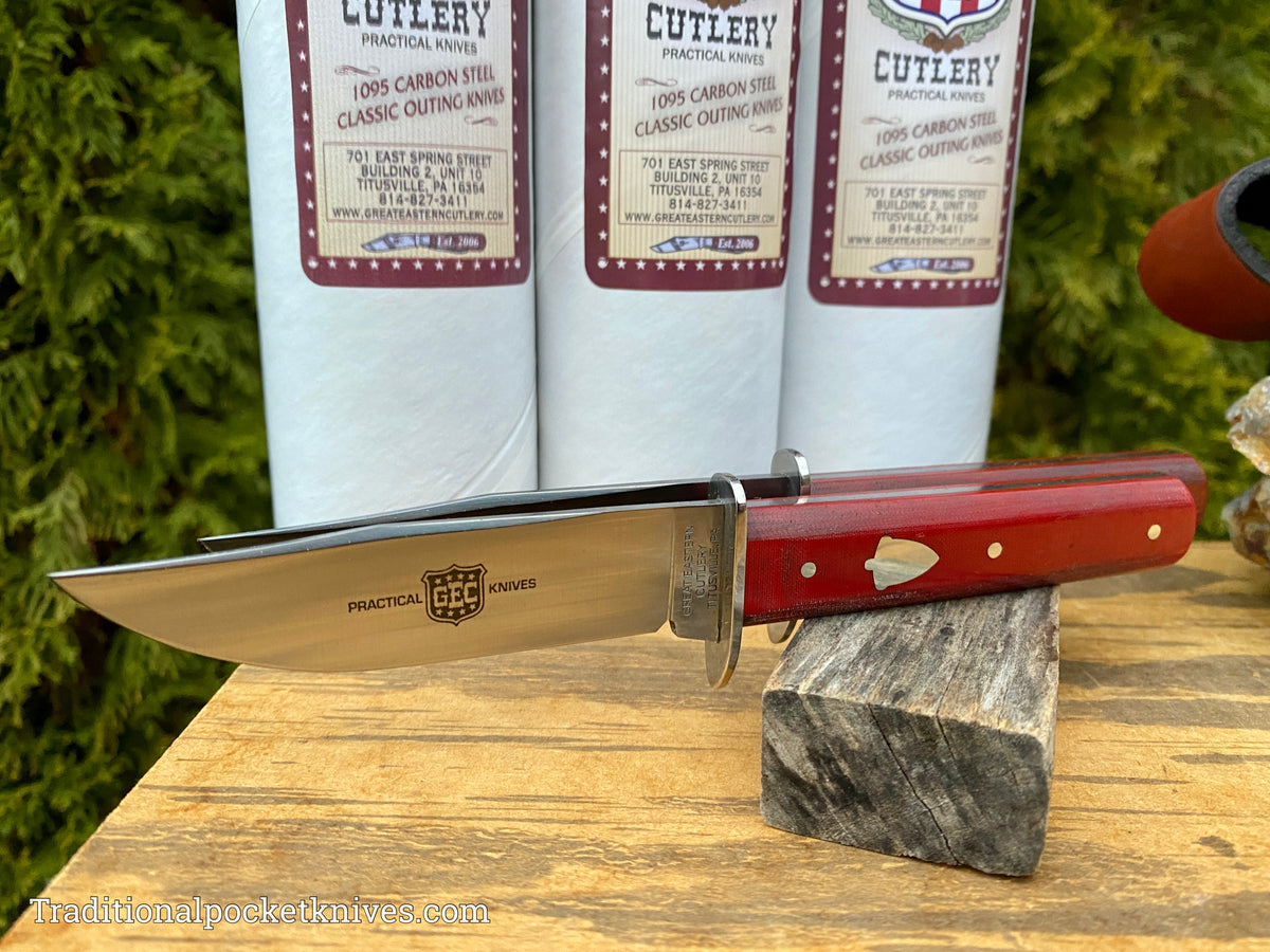 Great Eastern Cutlery #H10121 Hunter Red Linen Micarta w/ Sheath