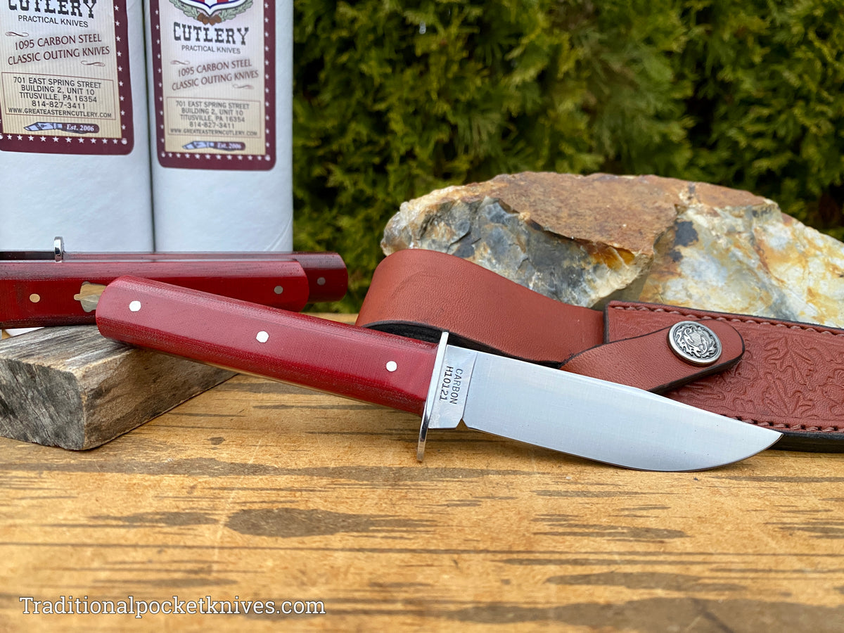 Great Eastern Cutlery #H10121 Hunter Red Linen Micarta w/ Sheath
