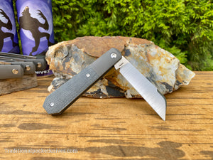 Jack Wolf Knives Big Bro Jack Black Canvas Micarta - C. Risner