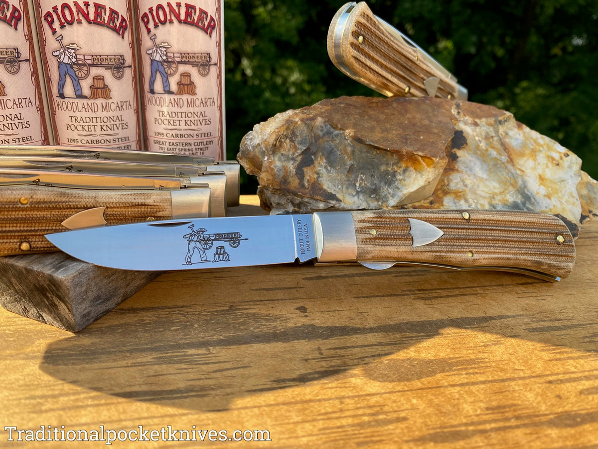 Great Eastern Cutlery #235120L Tidioute Cutlery Pioneer Trapper LL Woodland Micarta